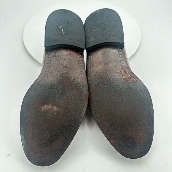 Fratelli Footwear Men Size 8.5M Brown Leather Cap Toe Double Buckle Dress Shoes - Picture 10 of 14